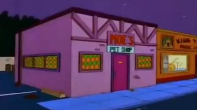 O bar de 'Os Simpsons' que imita entrada de pet shop(foto: Reprodu��o/Twitter)