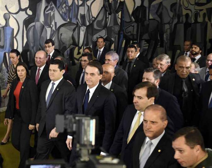 O chefe do Executivo e seus principais articuladores se encontraram com os presidentes da Câmara e do Senado(foto: Ed Alves/CB/D.A Press) O chefe do Executivo e seus principais articuladores se encontraram com os presidentes da Câmara e do Senado(foto: Ed Alves/CB/D.A Press)