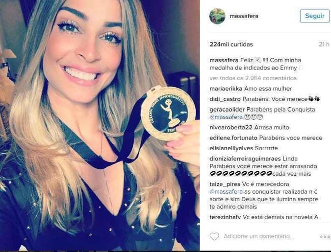 Grazi Massafera concorre com Judi Dench pelo Emmy(foto: Reprodução/Instagram) Grazi Massafera concorre com Judi Dench pelo Emmy(foto: Reprodução/Instagram)