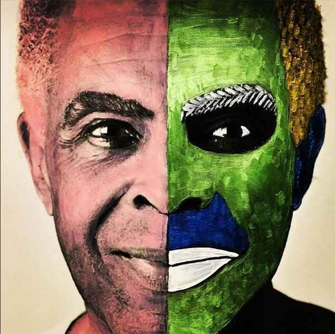 Gilberto Gil é o personagem de um dos quadros pintados por Rita Lee(foto: Reprodução/instagram) Gilberto Gil é o personagem de um dos quadros pintados por Rita Lee(foto: Reprodução/instagram)