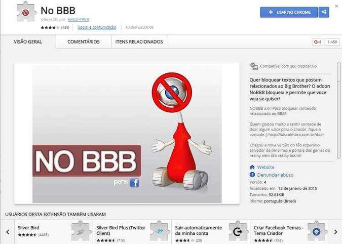 (foto: Reprodução/Chrome Store) (foto: Reprodução/Chrome Store)
