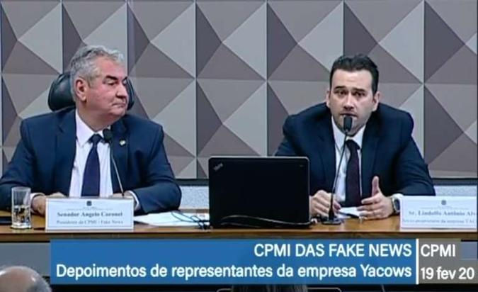 Lindolfo Antônio Alves Neto é ouvido na CPMI das Fake News(foto: YouTube/Reprodução) Lindolfo Antônio Alves Neto é ouvido na CPMI das Fake News(foto: YouTube/Reprodução)