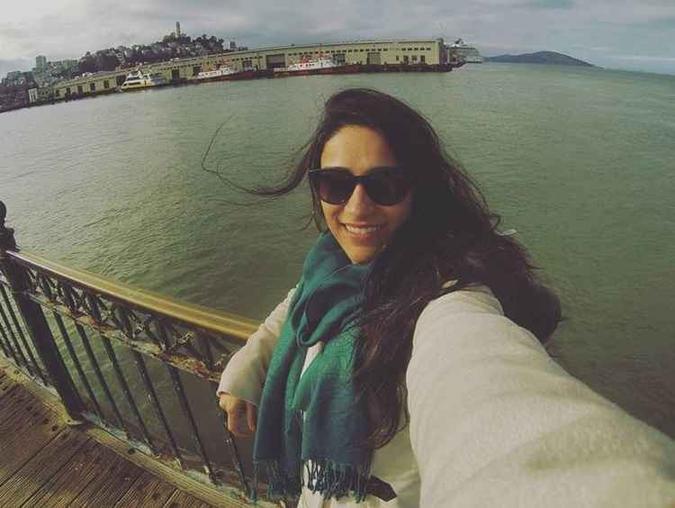 Juliana Teles é intolerante a lactose e faz o pedido de prato vegetariano ao comprar a passagem(foto: Arquivo Pessoal) Juliana Teles é intolerante a lactose e faz o pedido de prato vegetariano ao comprar a passagem(foto: Arquivo Pessoal)