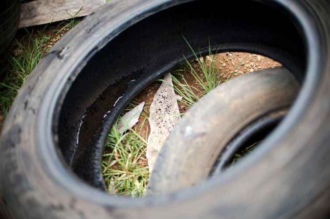 Água em pneus abandonados pode causar aumento nos casos de dengue, chikungunya e zika (foto: Arquivo/Marcelo Camargo/Agência Brasil) Água em pneus abandonados pode causar aumento nos casos de dengue, chikungunya e zika (foto: Arquivo/Marcelo Camargo/Agência Brasil)