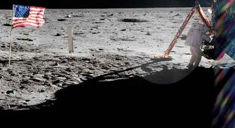 Neil Armstrong na superfície lunar(foto: Nasa/ Divulgação) Neil Armstrong na superfície lunar(foto: Nasa/ Divulgação)
