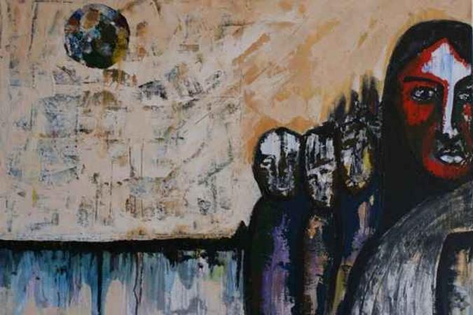 Obra do artista plástico colombiano-brasileiro Gustavo Morenu: preocupação com angústias sociais(foto: Morenu/Divulgação) Obra do artista plástico colombiano-brasileiro Gustavo Morenu: preocupação com angústias sociais(foto: Morenu/Divulgação)