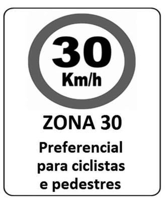 Sinalização que deve ser instalada nas áreas definidas como Zona 30(foto: Divulgação/Diário Oficial do DF) Sinalização que deve ser instalada nas áreas definidas como Zona 30(foto: Divulgação/Diário Oficial do DF)