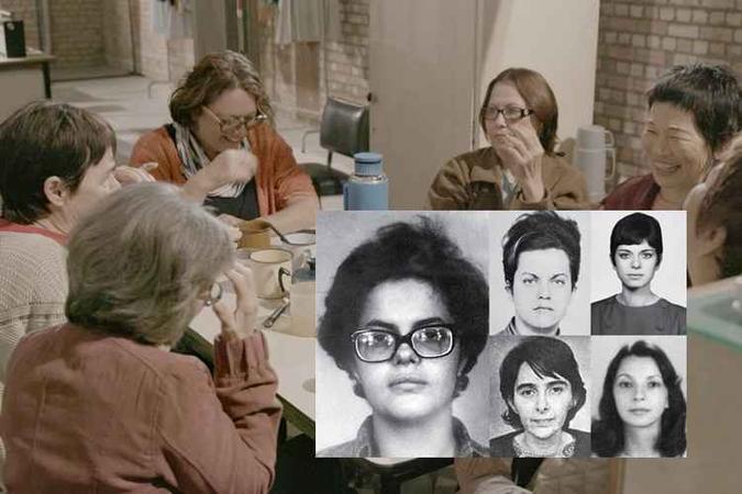 Cena de 'Torre das Donzelas' e as mulheres retratadas no filme na época em que eram presas políticas(foto: Divulgação) Cena de 'Torre das Donzelas' e as mulheres retratadas no filme na época em que eram presas políticas(foto: Divulgação)