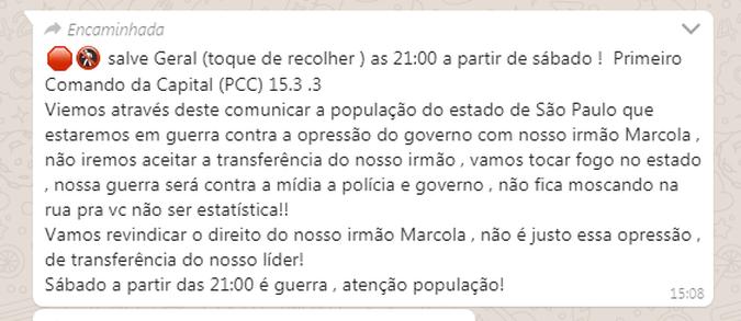(foto: Reprodução/ WhatsApp) (foto: Reprodução/ WhatsApp)