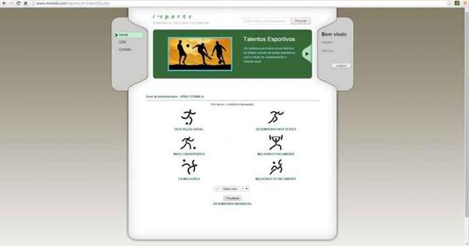 Página do iSports: dados ficam armazenados on-line e são facilmente acessados (foto: Assessoria CEPID-CeMEAI/Divulgação) Página do iSports: dados ficam armazenados on-line e são facilmente acessados (foto: Assessoria CEPID-CeMEAI/Divulgação)
