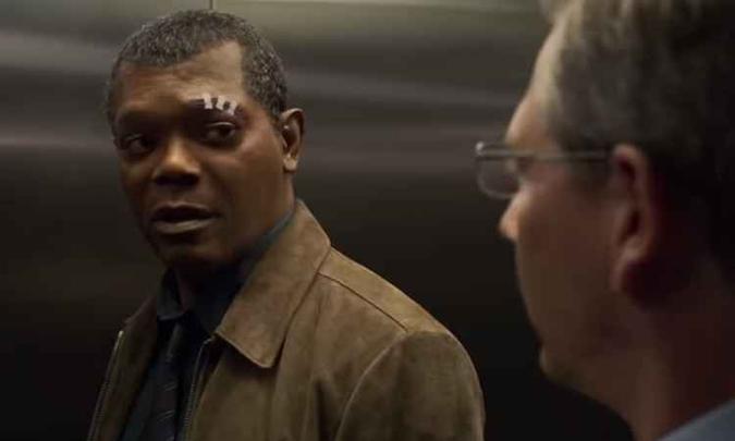 Nick Fury aparecem com os olhos intactos nos trailers de Capitão América(foto: Marvel/Reprodução) Nick Fury aparecem com os olhos intactos nos trailers de Capitão América(foto: Marvel/Reprodução)
