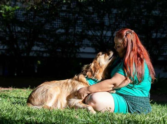 Para Dayane Siqueira, o golden retriever Francisco Bento Siqueira é um salvador(foto: Arquivo Pessoal) Para Dayane Siqueira, o golden retriever Francisco Bento Siqueira é um salvador(foto: Arquivo Pessoal)