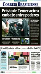 Confira a Capa do Jornal Correio Braziliense do dia 22/03/2019