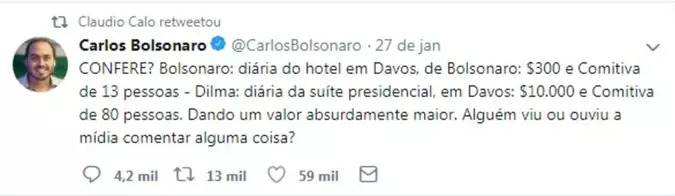 Promotor do Rio de Janeiro compartilhou postagem do vereador Carlos Bolsonaro(foto: Reprodução ) Promotor do Rio de Janeiro compartilhou postagem do vereador Carlos Bolsonaro(foto: Reprodução )
