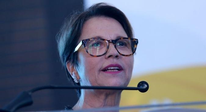Tereza Cristina, ministra da Agricultura, durante cerimônia de posse como presidente da Frente Parlamentar da Agropecuária (FPA), em novembro de 2018, na época como deputada federal(foto: Wilson Dias/Agencia Brasil) Tereza Cristina, ministra da Agricultura, durante cerimônia de posse como presidente da Frente Parlamentar da Agropecuária (FPA), em novembro de 2018, na época como deputada federal(foto: Wilson Dias/Agencia Brasil)