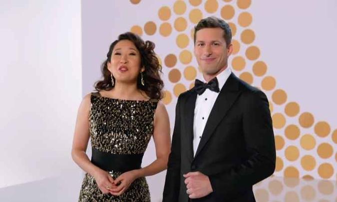 Cerimônia que premiará os melhores da TV e do cinema terá apresentação de Sandra Oh e Andy Samberg (foto: Reprodução/Youtube) Cerimônia que premiará os melhores da TV e do cinema terá apresentação de Sandra Oh e Andy Samberg (foto: Reprodução/Youtube)
