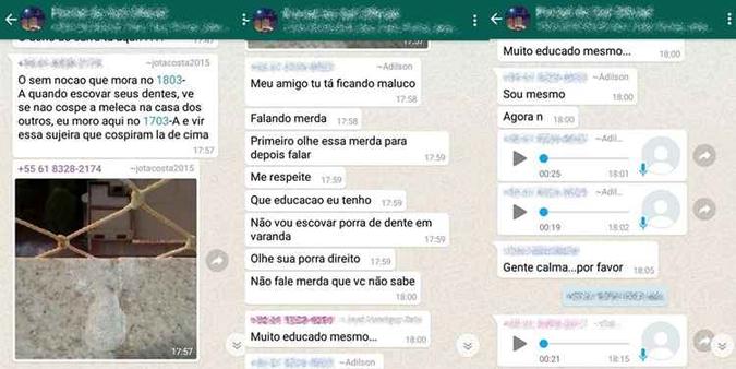 Conversa no WhatsApp que teria causado o desentendimento entre os dois(foto: Reprodução) Conversa no WhatsApp que teria causado o desentendimento entre os dois(foto: Reprodução)