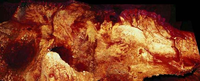 As pinturas estão na Espanha e têm cerca de 66 mil anos, 20 mil antes da chegada do homem moderno à Europa. Técnica avançada de datação permitiu definir o período com mais precisão (foto: H. Collado/Divulgação) As pinturas estão na Espanha e têm cerca de 66 mil anos, 20 mil antes da chegada do homem moderno à Europa. Técnica avançada de datação permitiu definir o período com mais precisão (foto: H. Collado/Divulgação)