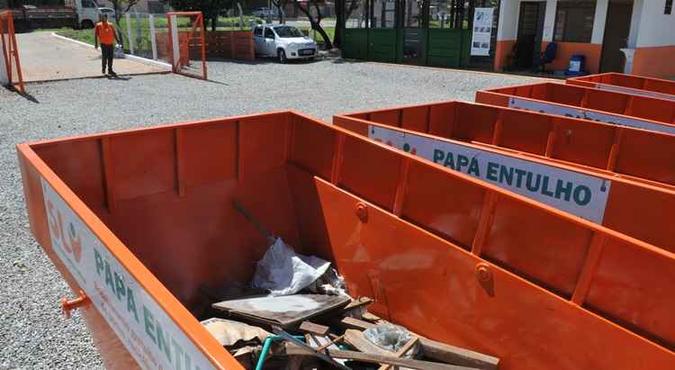 As sete unidades de papa-entulho contam com escritório de apoio, área para recicláveis, além de caçambas para resíduos(foto: SLU/Divulgação) As sete unidades de papa-entulho contam com escritório de apoio, área para recicláveis, além de caçambas para resíduos(foto: SLU/Divulgação)