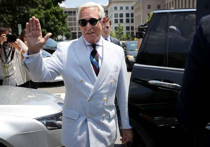 Stone é veterano do partido republicano e um dos confidentes mais antigos de Trump(foto: WIN MCNAMEE/AFP) Stone é veterano do partido republicano e um dos confidentes mais antigos de Trump(foto: WIN MCNAMEE/AFP)