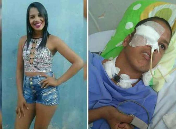 Naiara, antes de quase ser assassinada, e hoje, em estado vegetativo (foto: Reprodução) Naiara, antes de quase ser assassinada, e hoje, em estado vegetativo (foto: Reprodução)