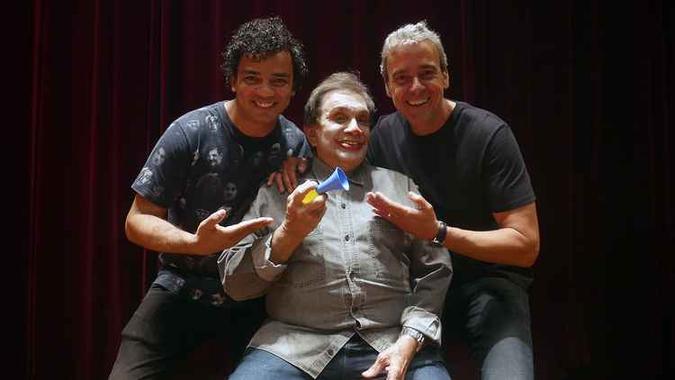 Fioravante de Almeida, Dedé Santana e Alexandre Borges formam o trio criativo do espetáculo Palhaços (foto: Tatiana Coelho/Divulgação) Fioravante de Almeida, Dedé Santana e Alexandre Borges formam o trio criativo do espetáculo Palhaços (foto: Tatiana Coelho/Divulgação)