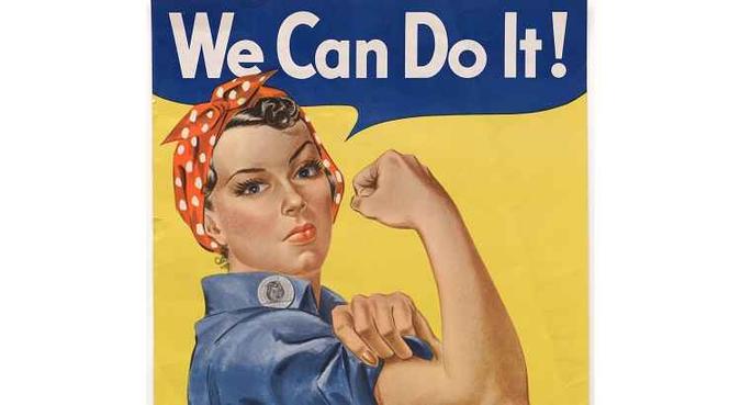 A imagem que promovia o trabalho das mulheres durante a Segunda Guerra Mundial foi brevemente colocada em fábricas americanas em 1943 para combater o absenteísmo.(foto: HANDOUT) A imagem que promovia o trabalho das mulheres durante a Segunda Guerra Mundial foi brevemente colocada em fábricas americanas em 1943 para combater o absenteísmo.(foto: HANDOUT)