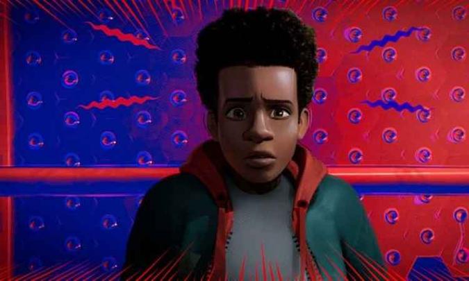 No novo filme, Homem-Aranha é um herói que tem a nossa cara(foto: Sony Pictures Animation/Divulgação) No novo filme, Homem-Aranha é um herói que tem a nossa cara(foto: Sony Pictures Animation/Divulgação)