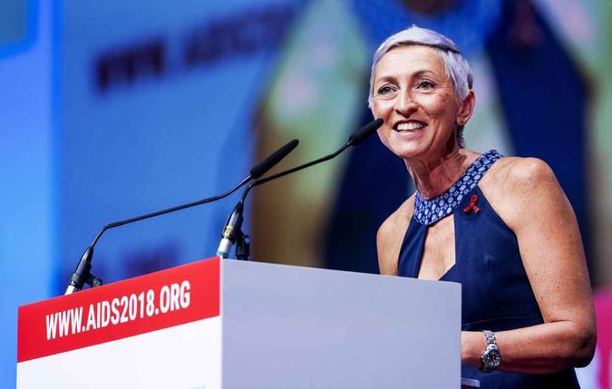 A presidente da Sociedade Internacional de AIDS, Linda-Gail Bekker, abriu a conferência(foto: Robin van Lonkhuijsen / ANP / AFP) A presidente da Sociedade Internacional de AIDS, Linda-Gail Bekker, abriu a conferência(foto: Robin van Lonkhuijsen / ANP / AFP)