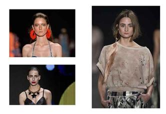 As bijus e as joias vieram em tamanhos variáveis entre o grande e o gigante! Brincões, colares enormes e pulseiras grossas adornaram as modelos.(foto: Zé Takahashi/FOTOSITE) As bijus e as joias vieram em tamanhos variáveis entre o grande e o gigante! Brincões, colares enormes e pulseiras grossas adornaram as modelos.(foto: Zé Takahashi/FOTOSITE)