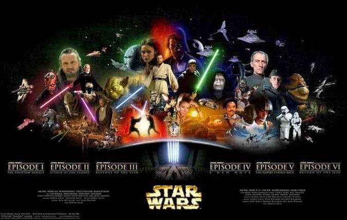 São oito episódios e dois filmes extras(foto: Star wars / Divulgação ) São oito episódios e dois filmes extras(foto: Star wars / Divulgação )