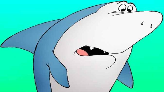 Tutubarão, personagem principal do desenho homônimo da Hanna-Barbera, ajudava os amigos na solução de crimes e a prender vilões(foto: Hanna-Barbera/Reprodução) Tutubarão, personagem principal do desenho homônimo da Hanna-Barbera, ajudava os amigos na solução de crimes e a prender vilões(foto: Hanna-Barbera/Reprodução)
