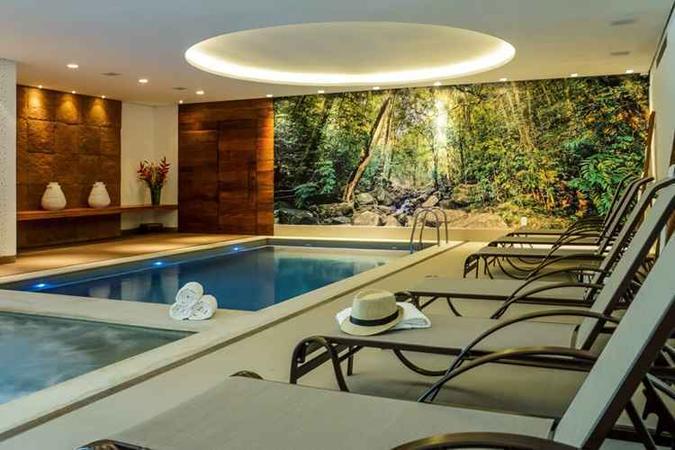 Em um ambiente tranquilo, as piscinas de imersão e contrastes térmicos: hidroterapia(foto: Fotos: Rituaali/Divulgação) Em um ambiente tranquilo, as piscinas de imersão e contrastes térmicos: hidroterapia(foto: Fotos: Rituaali/Divulgação)
