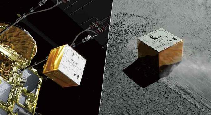 Sem painéis solares, o robô de 10 kg só contará com suas baterias, cuja autonomia é de entre 12 e 15 horas(foto: JAXA) Sem painéis solares, o robô de 10 kg só contará com suas baterias, cuja autonomia é de entre 12 e 15 horas(foto: JAXA)