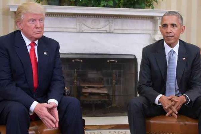Trump, disse nesta quinta-feira (10/11) que espera poder trabalhar junto com o presidente americano em final de mandato, Barack Obama.(foto: JIM WATSON) Trump, disse nesta quinta-feira (10/11) que espera poder trabalhar junto com o presidente americano em final de mandato, Barack Obama.(foto: JIM WATSON)