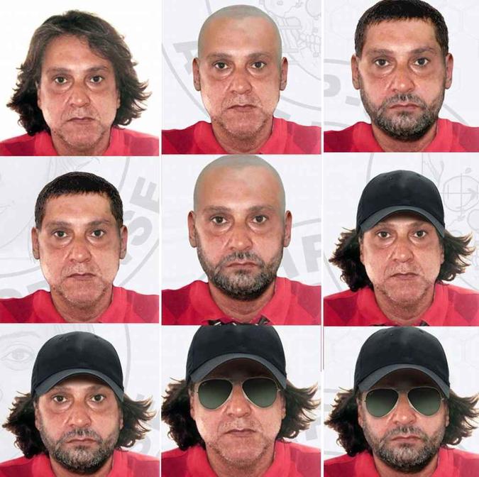 Polícia fez simulação de possíveis disfarces usados por Paulo Cupertino(foto: Divulgação/Polícia Civil ) Polícia fez simulação de possíveis disfarces usados por Paulo Cupertino(foto: Divulgação/Polícia Civil )