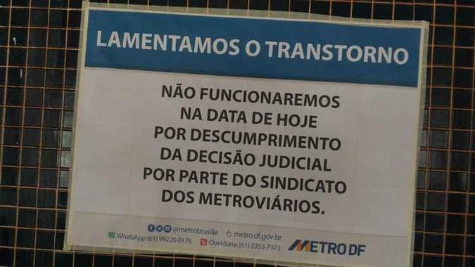 Os trens voltam a circular caso haja, ao menos, 75% dos trabalhadores disponíveis(foto: Ana Sá/CB/D.A Press) Os trens voltam a circular caso haja, ao menos, 75% dos trabalhadores disponíveis(foto: Ana Sá/CB/D.A Press)