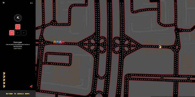 Ms. Pac Man andando pelas tesourinhas do Plano Piloto(foto: Reprodução) Ms. Pac Man andando pelas tesourinhas do Plano Piloto(foto: Reprodução)