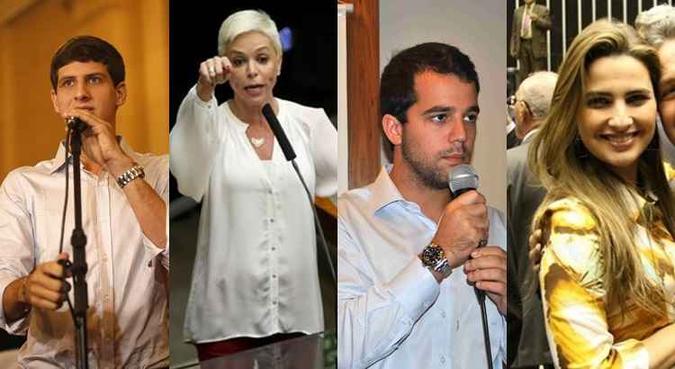 João Campos (PSB), filho de Eduardo Campos; Cristiane Brasil (PTB), filha de Roberto Jefferson (PTB); Marco Antônio Cabral (MDB), filho de Sérgio Cabral (MDB); e Clarissa Garotinho, filha do Garotinho(foto: Rafael Martins/Esp. DP/D.A Press, Wilson Dias/Agência Brasil, PMDB/Divulgação e reprodução) João Campos (PSB), filho de Eduardo Campos; Cristiane Brasil (PTB), filha de Roberto Jefferson (PTB); Marco Antônio Cabral (MDB), filho de Sérgio Cabral (MDB); e Clarissa Garotinho, filha do Garotinho(foto: Rafael Martins/Esp. DP/D.A Press, Wilson Dias/Agência Brasil, PMDB/Divulgação e reprodução)