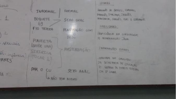 Quadro com termos relacionados a sexo: mãe instruiu filha a tirar fotos(foto: Arquivo Pessoal) Quadro com termos relacionados a sexo: mãe instruiu filha a tirar fotos(foto: Arquivo Pessoal)