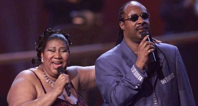 Stevie Wonder era amigo próximo da rainha do soul(foto: Divulgação/Getty Images ) Stevie Wonder era amigo próximo da rainha do soul(foto: Divulgação/Getty Images )
