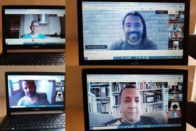 Professores do Cemi Gama que já estavam produzindo videoaulas antes da recomendação. Educadores devem trabalhar remotamente para garantir direito à educação, diz MP (foto: Arquivo Pessoal) Professores do Cemi Gama que já estavam produzindo videoaulas antes da recomendação. Educadores devem trabalhar remotamente para garantir direito à educação, diz MP (foto: Arquivo Pessoal)