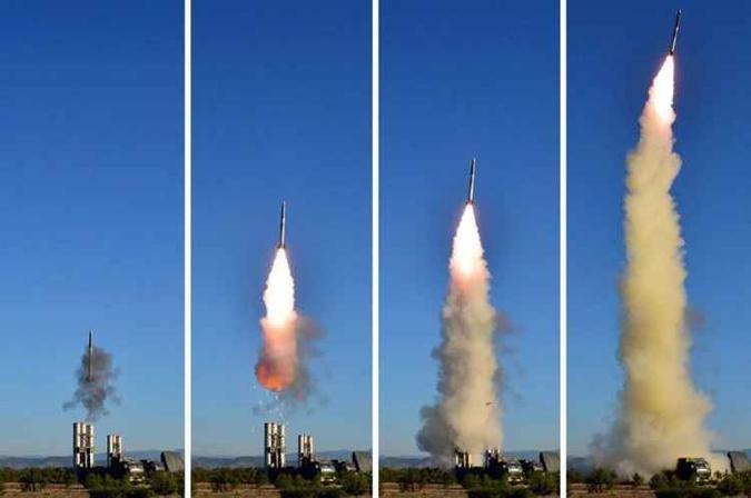 Sequência mostra imagens sem data divulgadas pelo governo norte-coreano(foto: AFP PHOTO/KCNA VIA KNS) Sequência mostra imagens sem data divulgadas pelo governo norte-coreano(foto: AFP PHOTO/KCNA VIA KNS)