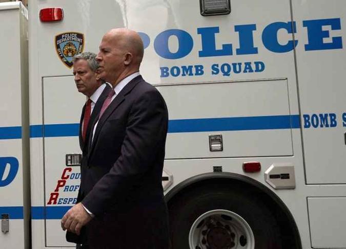 Blasio afirmou ainda que o dispositivo está sendo examinado em uma unidade da polícia de Nova York(foto: AFP) Blasio afirmou ainda que o dispositivo está sendo examinado em uma unidade da polícia de Nova York(foto: AFP)