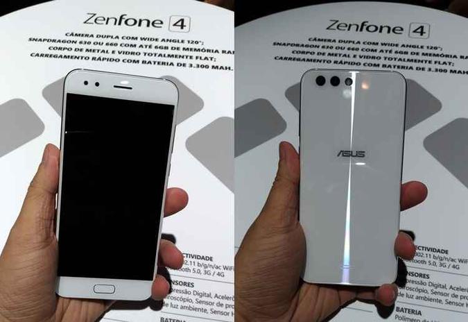 Zenfone 4 corpo de metal e vidro: escorregadio(foto: Geison Guedes/Esp. CB/D.A Press) Zenfone 4 corpo de metal e vidro: escorregadio(foto: Geison Guedes/Esp. CB/D.A Press)