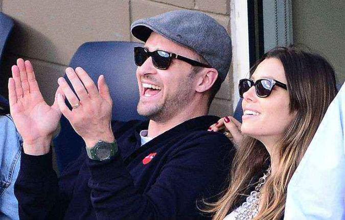 Justin e Jessica estão casados desde 2012.(foto: AFP PHOTO/EMMANUEL DUNAND ) Justin e Jessica estão casados desde 2012.(foto: AFP PHOTO/EMMANUEL DUNAND )