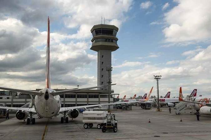 Aeroporto de Congonhas, São Paulo(foto: Yasuyoshi Chiba / AFP ) Aeroporto de Congonhas, São Paulo(foto: Yasuyoshi Chiba / AFP )