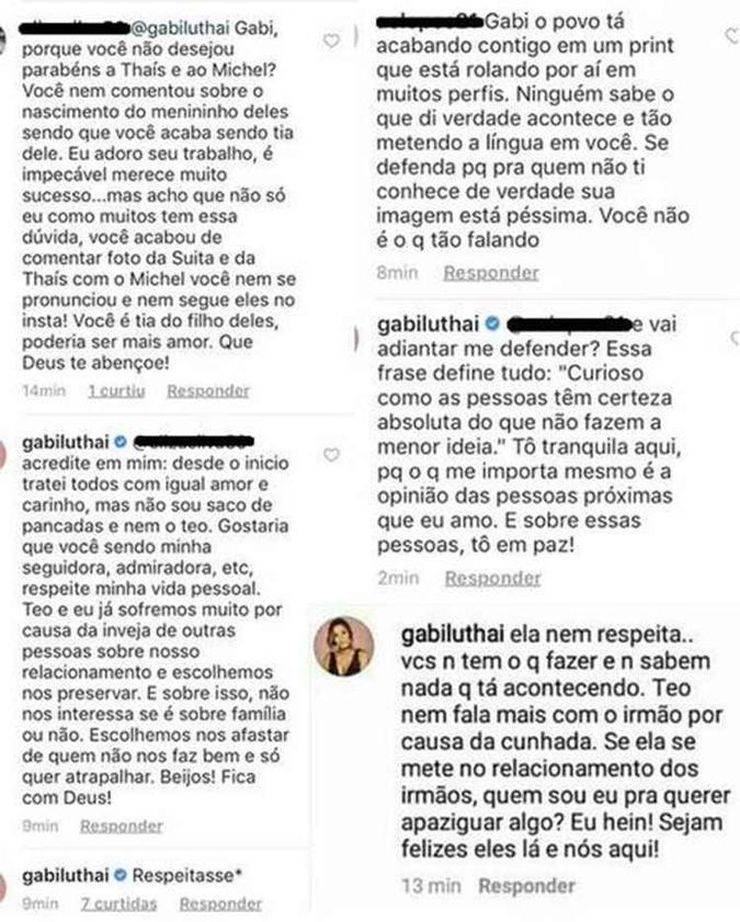 Gabi Luthai desabafou na rede social sobre o desentendimento familiar (foto: Reprodução/Instagram ) Gabi Luthai desabafou na rede social sobre o desentendimento familiar (foto: Reprodução/Instagram )