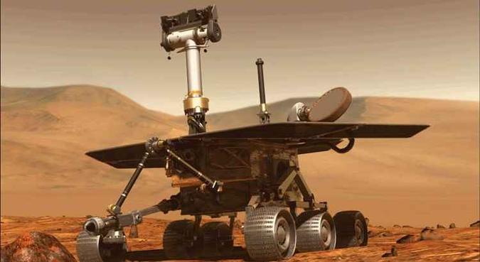 O rover de 15 anos da agência espacial americana foi ouvido pela última vez em 10 de junho, quando entrou em modo de repouso após a poeira bloquear o Sol(foto: AFP) O rover de 15 anos da agência espacial americana foi ouvido pela última vez em 10 de junho, quando entrou em modo de repouso após a poeira bloquear o Sol(foto: AFP)