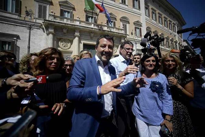 Matteo Salvini, ministro do Interior da Itália (foto: Filippo Monteforte/AFP) Matteo Salvini, ministro do Interior da Itália (foto: Filippo Monteforte/AFP)